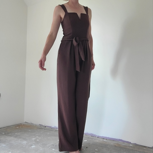 Elegant chocolate romper by Moa Moa, size small, with pockets! - Picture 6 of 11